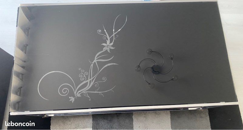 Table basse en verre noir (image 7)