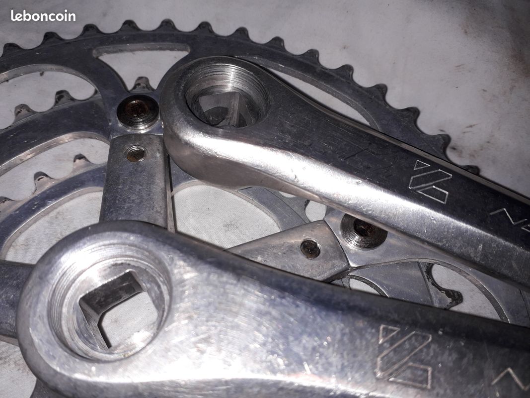 Pédalier NERVAR Custom Vintage - Double 52/42 - Alu/Acier - Vélo