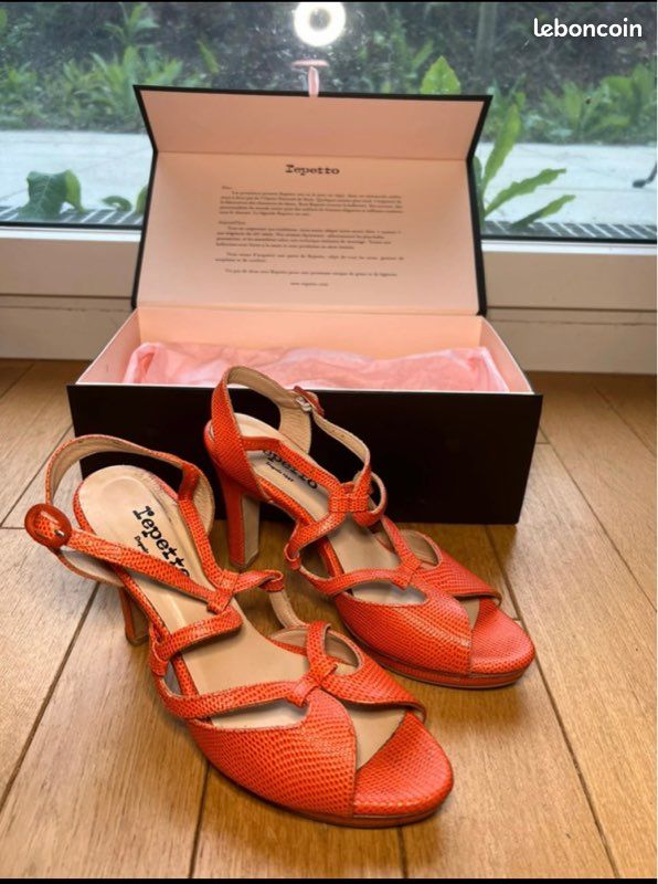 Sandales en cuir Repetto orange - 37,5 (image 3)