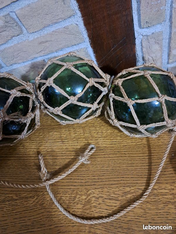 Ancienne boule flotteur de pêche en filet (image 2)