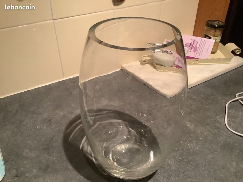 Grand vase en verre oblong hauteur 30 cm (image 1)