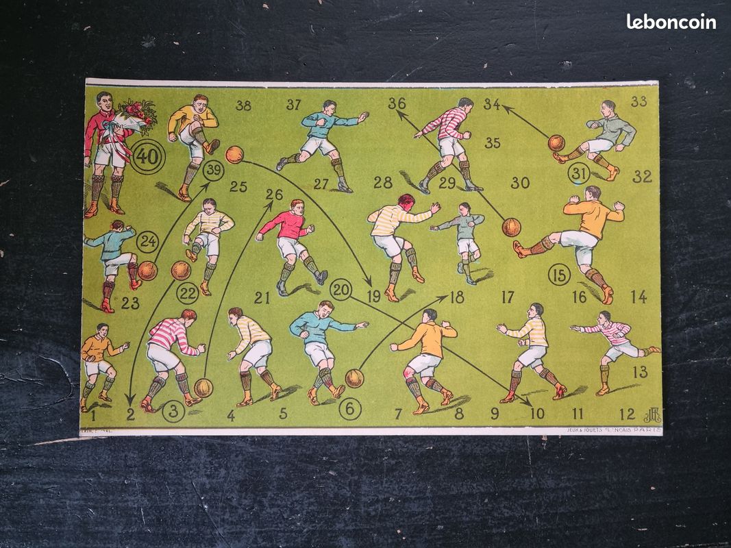 Plateau De Jeu Vintage Football Années 1920 JJF - Jeu De Parcours Type Jeu De L'oie, Occasion