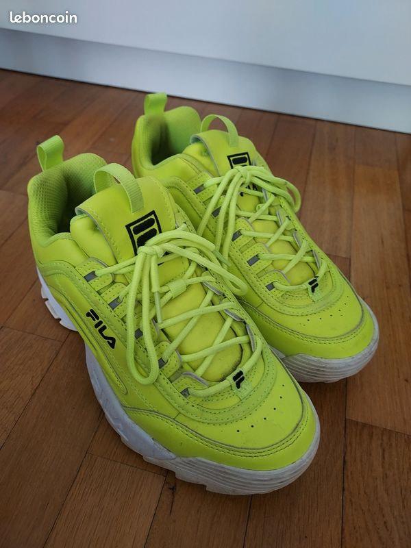 Chaussure Fila Fila Basket Jaune Fila Vert Fluo Baskets Fila