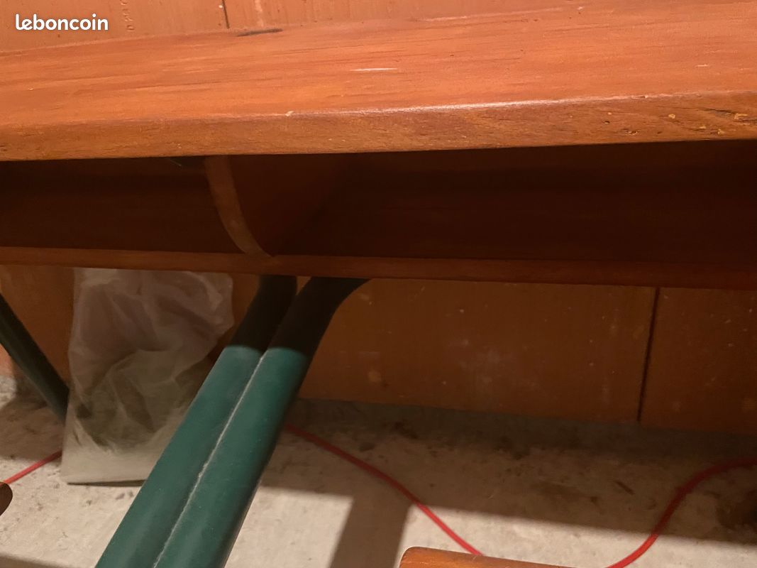 Bureau d’école vintage deux places (image 3)