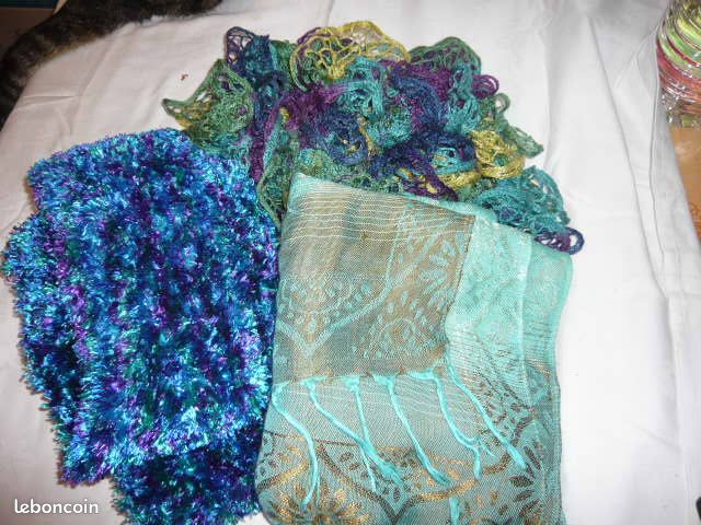 3 x écharpes vert / bleu pour femme (image 1)