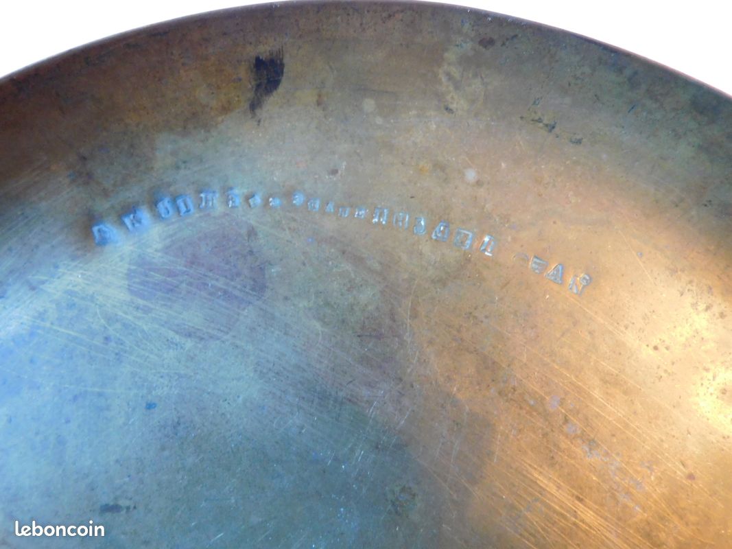 Paire d ancien plateaux laiton pour balance roberval (image 3)