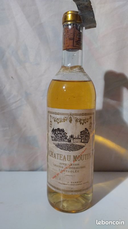Rare Château Moutin Liquoreux Graves Supérieures SEC des Années 60-70 J. Darriet (image 1)