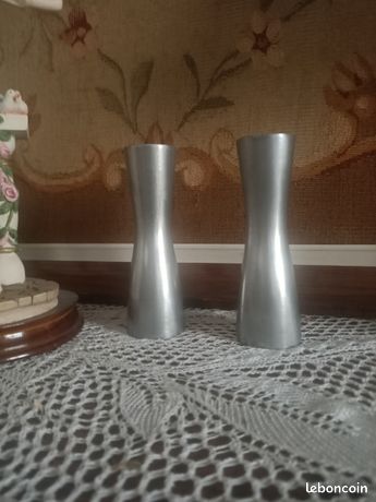 Paire de bougeoirs dorés - Noyo créatif