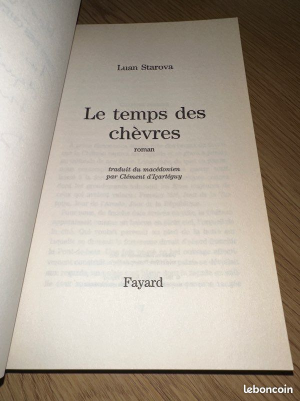 Le temps des chèvres par Luan Starova • Livre dédicacé par l’auteur (image 5)