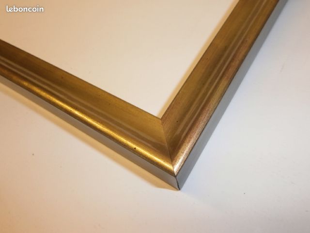 Cadre 1930-1950 bois patiné/doré 59x51 cm, feuillure 46x38 cm SB | Selency