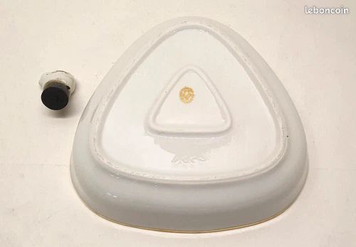 Ancienne Assiette à Bouilli Bébé en Porcelaine Triangulaire Décors Chiens Chats (image 8)