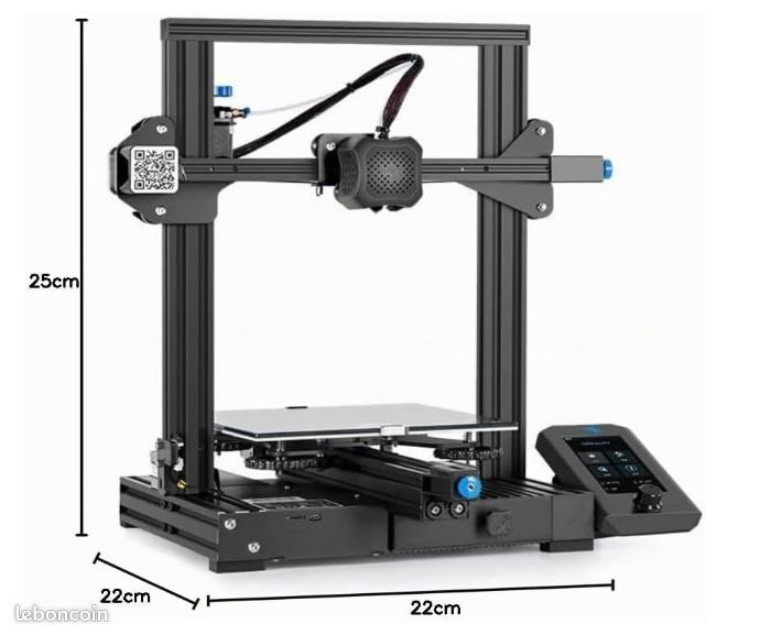 Idéal pour débuter : Imprimante 3D Creality ender 3 V2 + boitier isolant + bobines + livre formation fusion 3D (image 5)