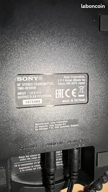Casque TV sans fil SONY TMR-RF895R (image 6)