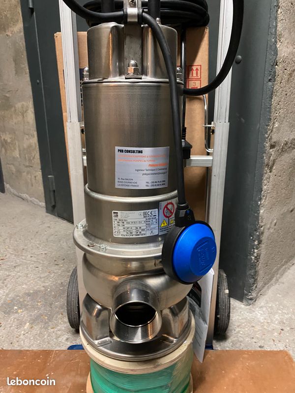 POMPE RELEVAGE EAU USEE PRO INOX 1100W MONO 42M3 Roue Monocanale +CUTER. NEUVE (image 2)