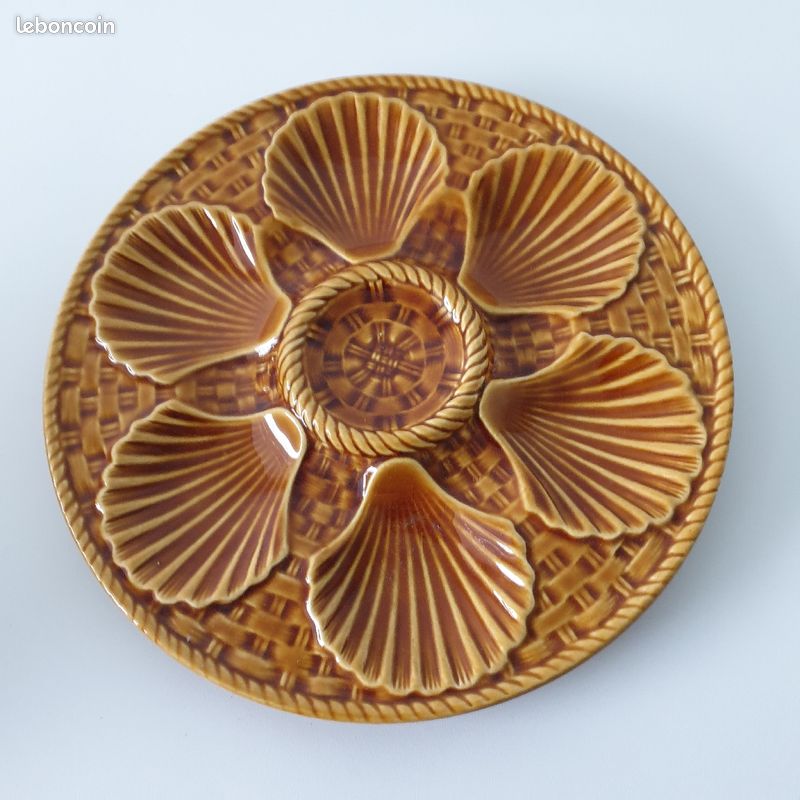Assiette à huitre vintage faïence de Longchamp (image 1)