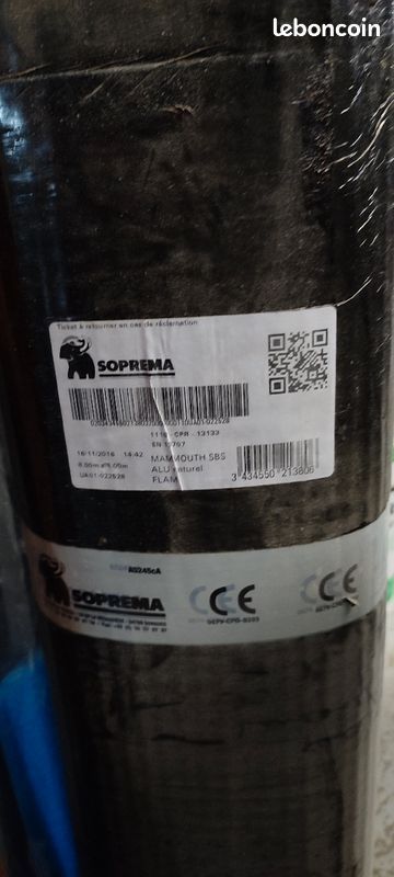 Soprema mammouth Chape souple étanchéité SBS Alu Flam 8x1m NEUF (image 2)