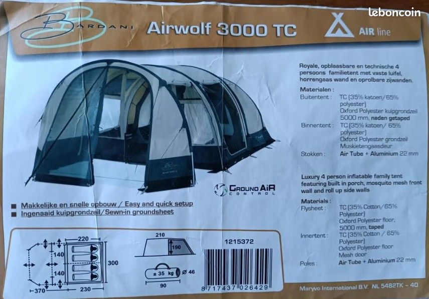 Bardani Airwolf 3000 TC tente (image 6)