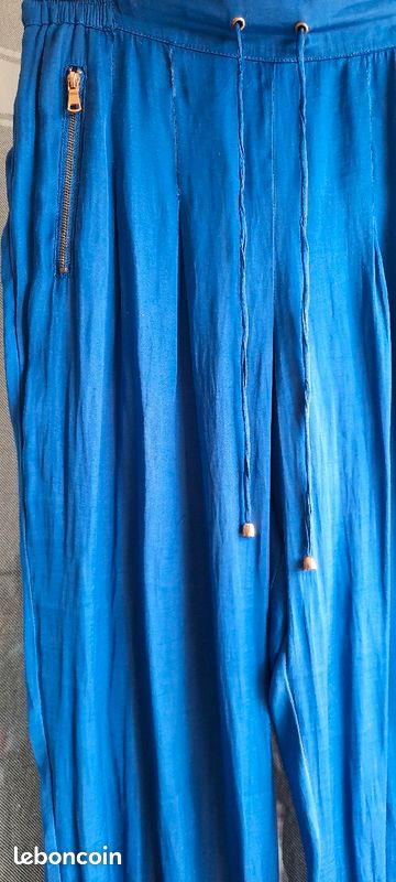 Pantalon satiné bleu roi (image 2)