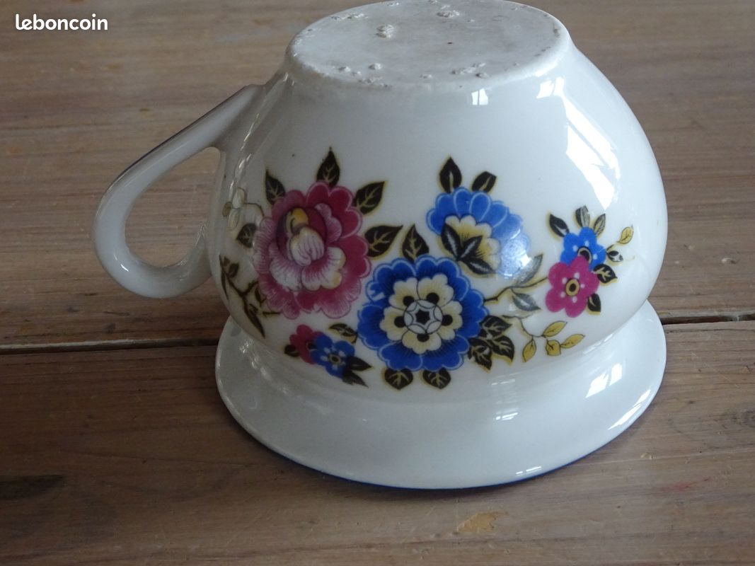 JOLI PETIT POT DE CHAMBRE EN CERAMIQUE A DECOR DE FLEURS POUPEE Ancienne Dinette Imgx500 9847
