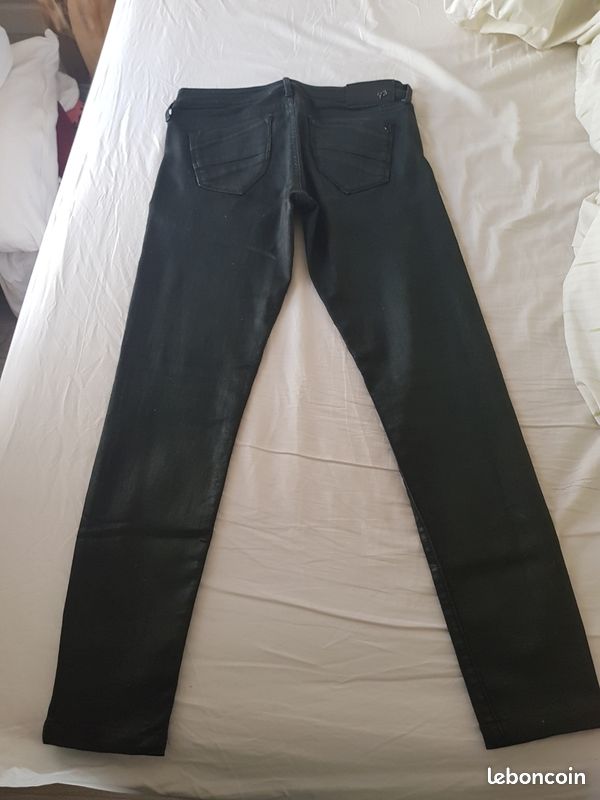 Pepe Jeans slim enduit huilé vert foncé W27 L30 (image 2)
