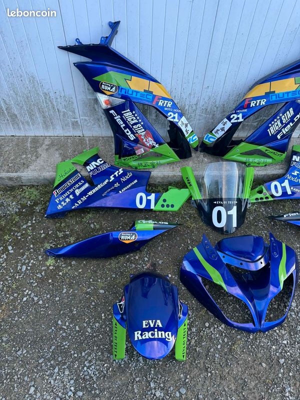 Kit carénages adaptable KAWASAKI ZX6R / ZX6-R / ZX-6R / ZX6RR / ZX6-RR / ZX-6RR années 2009/2010/2011/2012/2013/2014/2015/2016/2017/2018 (image 2)