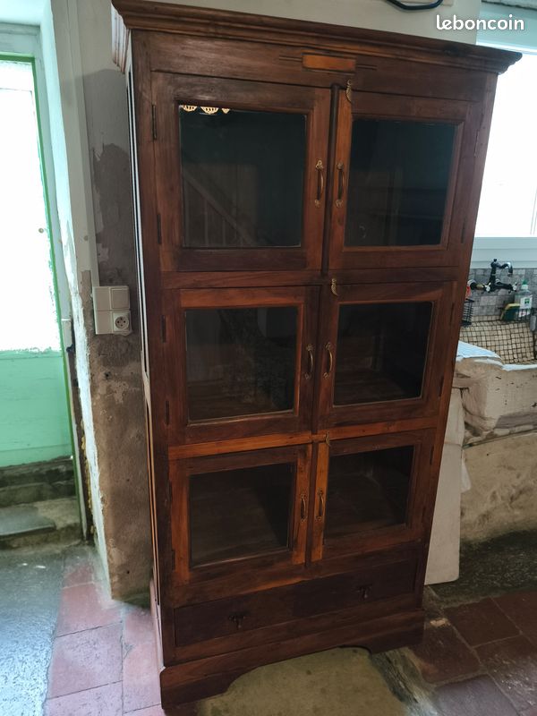 Très jolie bibliothèque indienne vitrée (image 1)