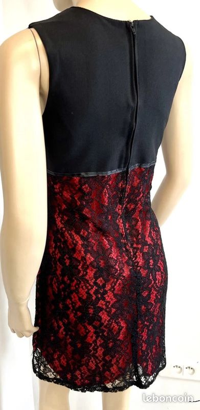Robe T36 droite sans manche dentelle sur doublure opaque cocktail fêtes 74/ (image 2)