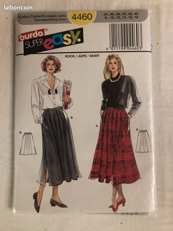 Patron Burda vintage, jupe, no 4460 tailles 34 à 44 (image 1)