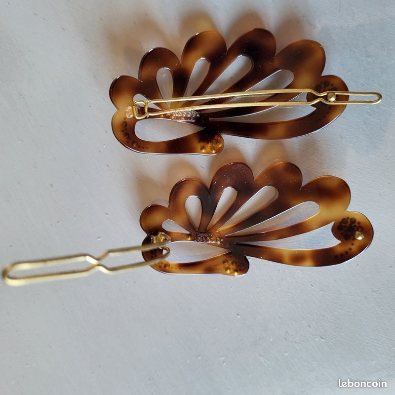Lot de 2 barrettes avec strass fait main neuves (image 8)