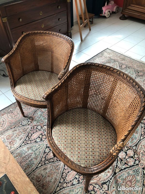 Deux fauteuils cannés, époque 19eme (image 2)