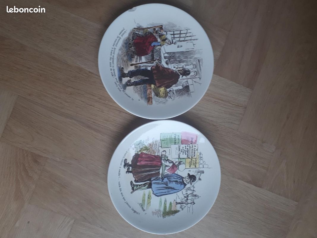 SARREGUEMINES 2 assiettes parlantes amusantes Les Normands (image 1)