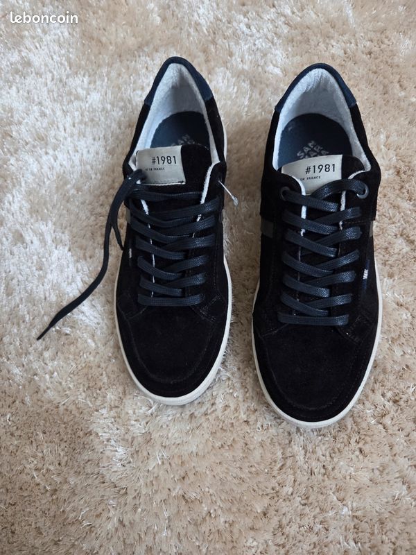 Basket homme San marina tennis sueden noir taille 40 neuf croute