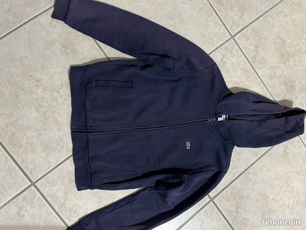 Gilet Lacoste, avec capuche, 14 ans bleu marine mixte Vêtements