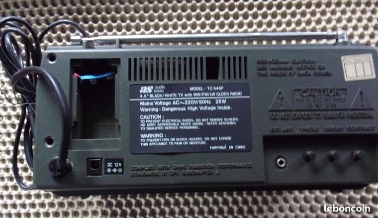 radio réveil double alarme noire - cl1458 AUDIOSONIC