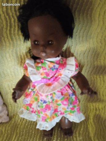 Poupée Gégé Noire 43 Cm – Années 70, France, Mode Personnage (bon état)