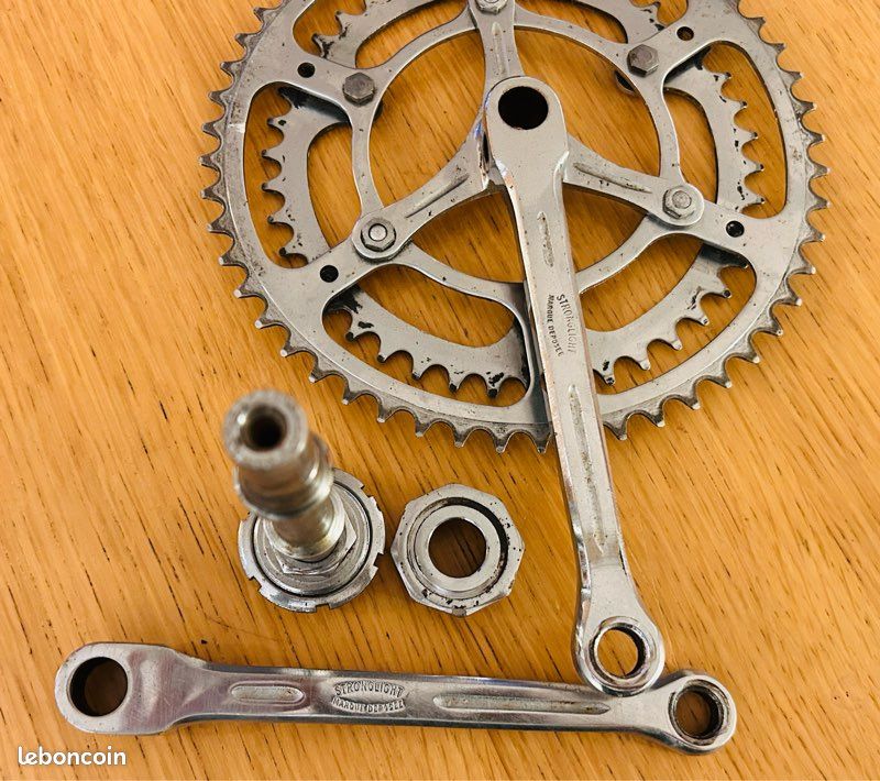 Lot pédalier alu vélo course Stronglight 49D tbe 70s - Équipements vélos