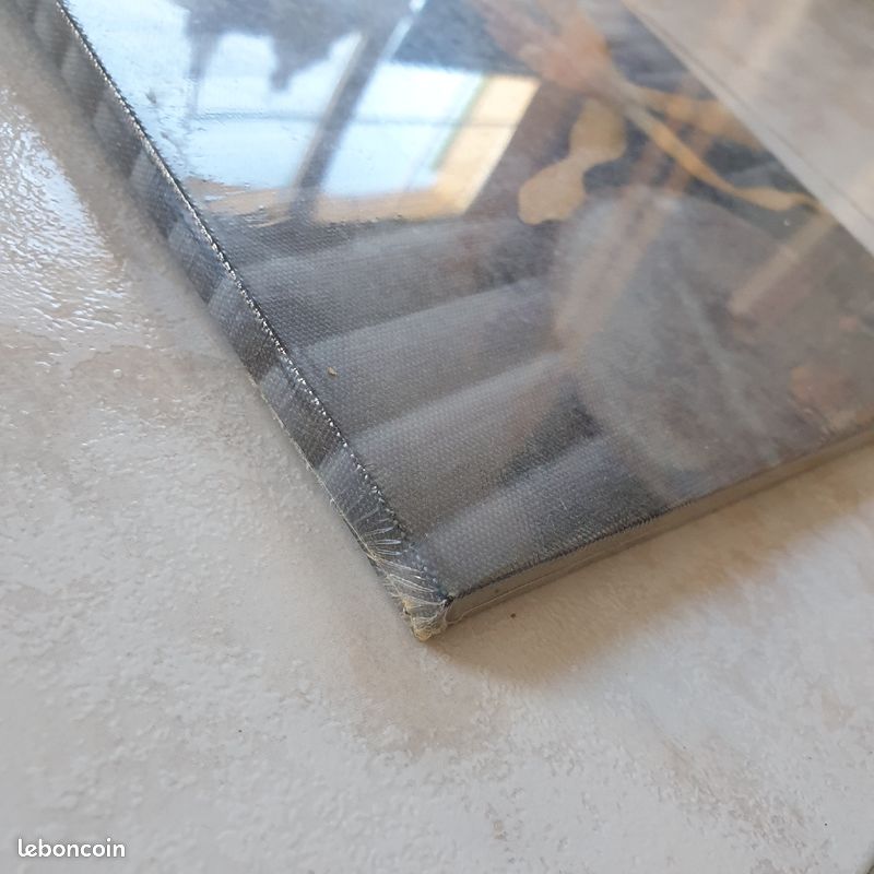 Toile imprimée sur cadre bois, photo fleur cailloux, 20x20 cm (image 2)