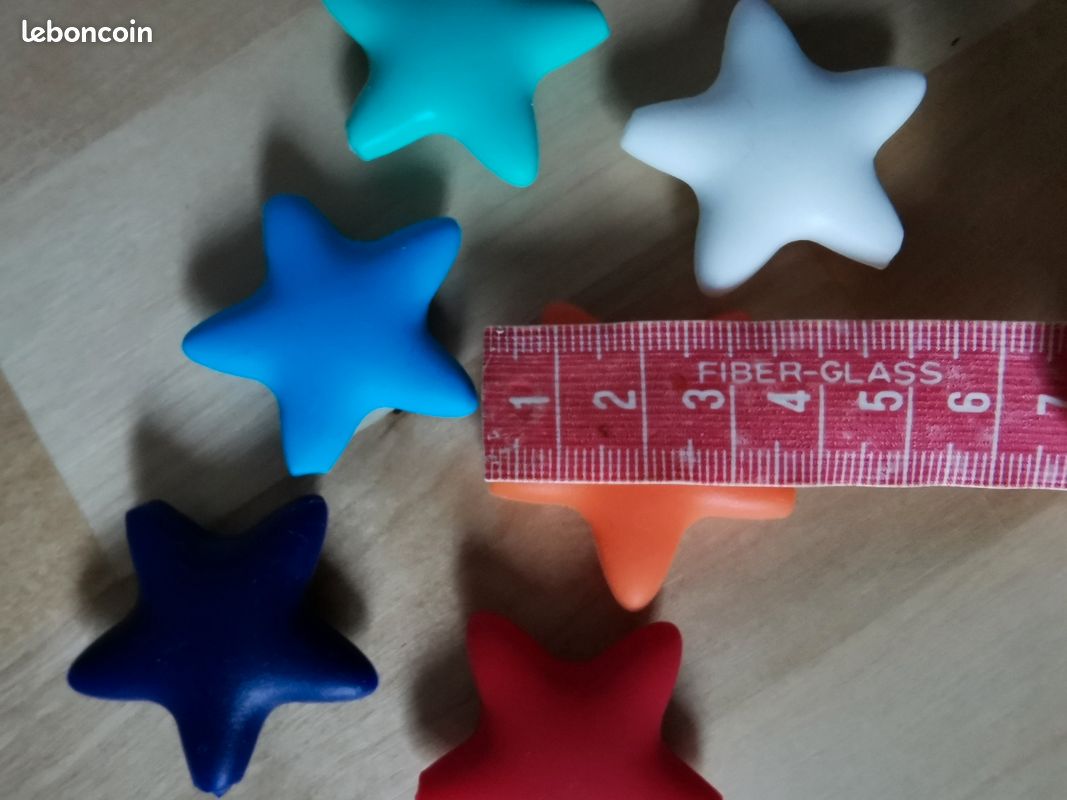 Lot 45 Perles silicone Étoile 9 couleurs (image 2)