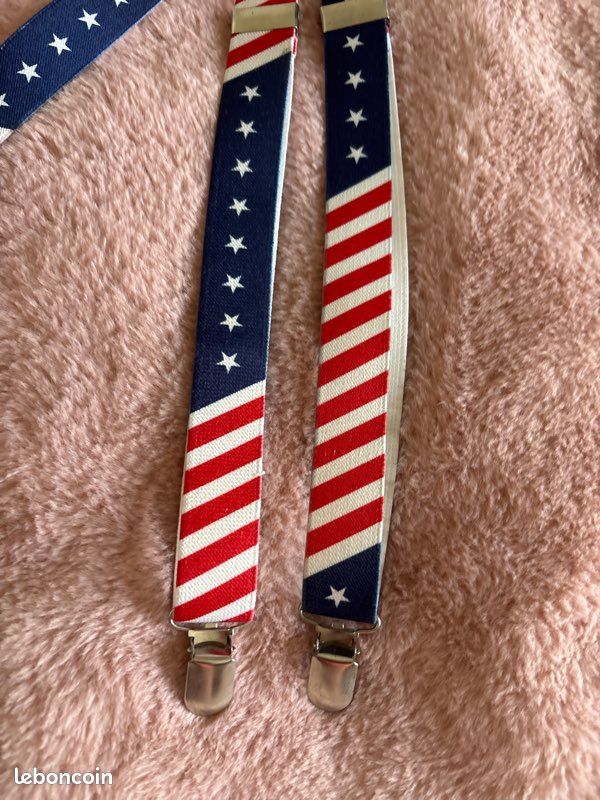 Bretelles élastiques réglables motif Drapeau Américain (USA) (image 3)