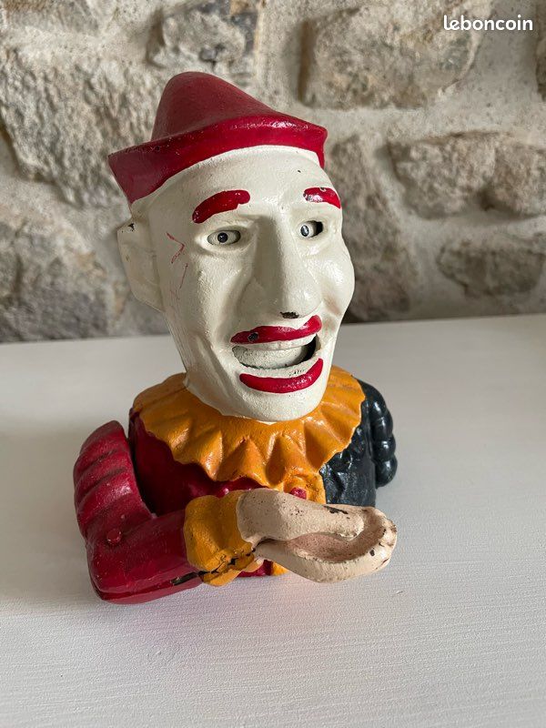 Tirelire Ancienne à casser : Le Clown Triste , Cirque Jouet Enfant