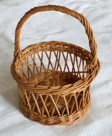 Panier à Bouteilles En Osier Naturel - Pour 4 Bouteilles, Compartimenté