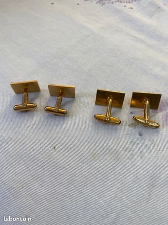 Paire De Boutons De Manchette (Occasion) - Bijoux Homme - État Correct - Parfaits Pour Costume