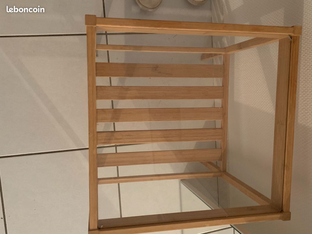 Table de chevet verre& bois IKEA (image 2)