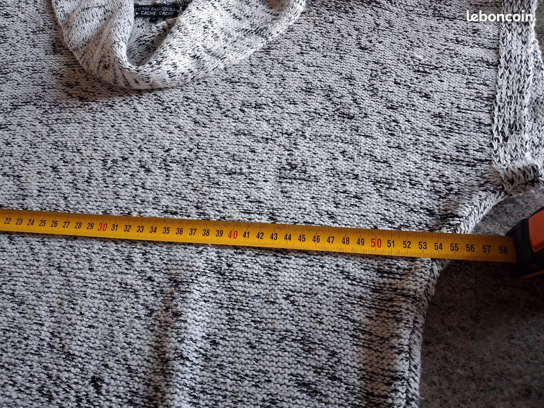 Pull Femme Cache Cache Gris - Tailles 40/42/44 - Occasion Très Bon état - Polyester élasthanne Viscose