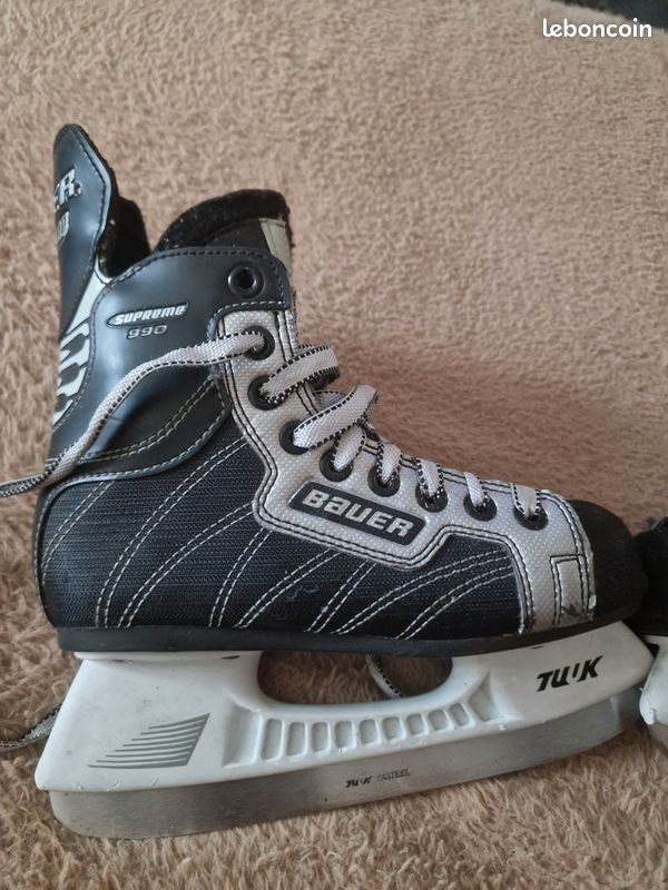 Anciens Patins à Glace Bauer Big Chief - Taille 9 2/3 - Vintage Années 70