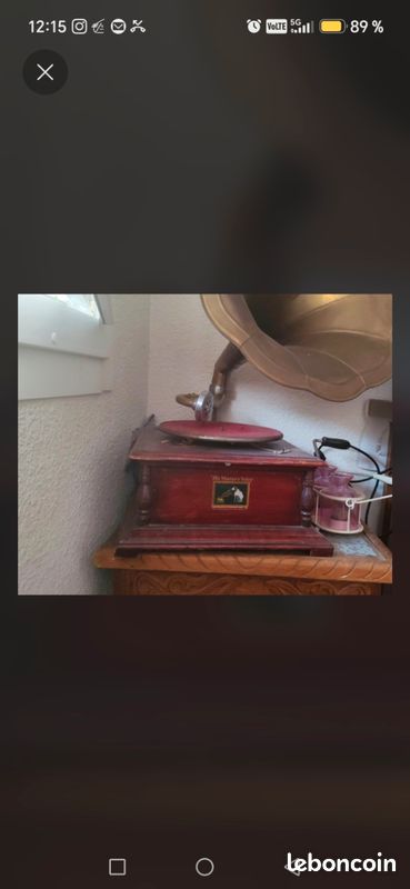 Gramophone style ancien "La Voix de son Maître" - Idéal Déco (image 2)