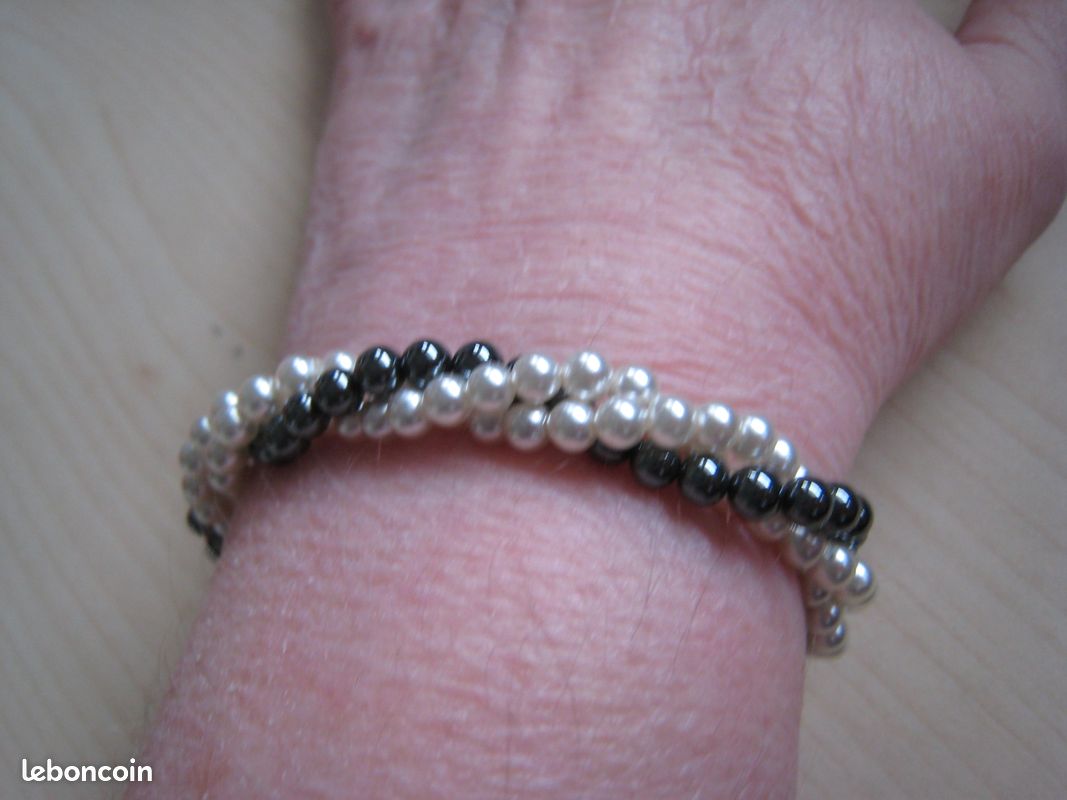 Bracelet Perles Blanches Vintage - état Superbe (TBE)
