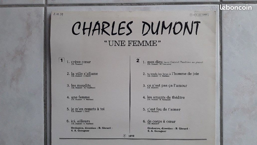 Disque 33t de Charles DUMONT (image 2)