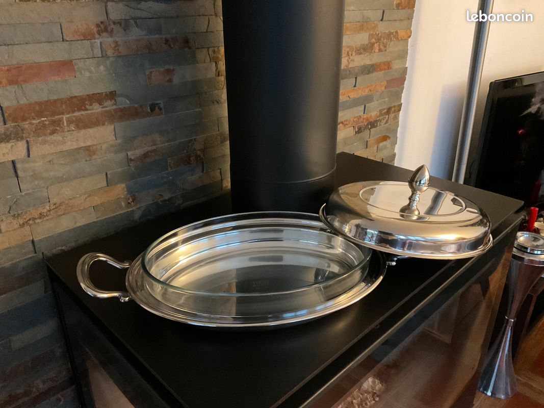Plat de service en métal argenté (image 2)
