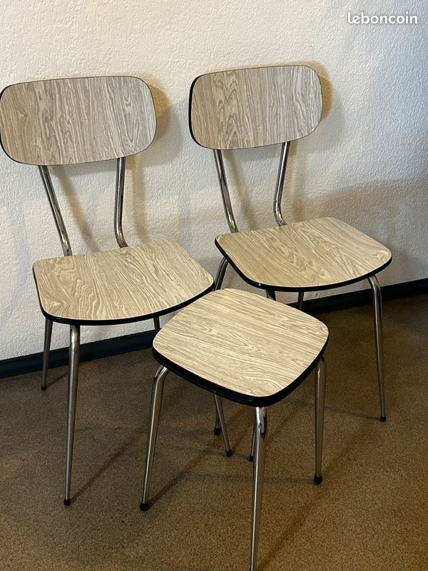 Lot de fauteuils et chaises vintage année 70 (image 18)